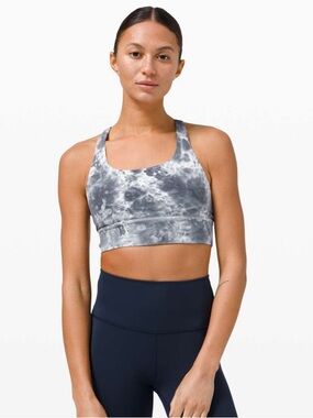 Lululemon Energy Bra Long Line *Tie Dye in Marble Dye Classic Navy